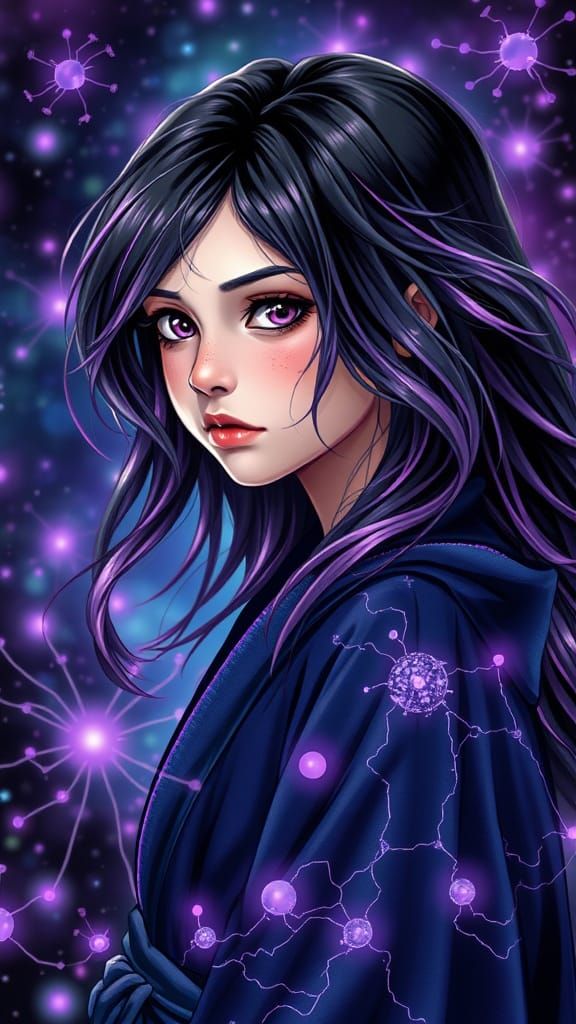 Psychic Girl in Nexus Realm: Hyperrealistic Art