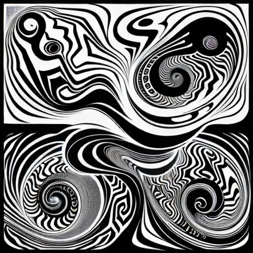 Time's Flow: Surreal Graphic Score in Technical Drawing Styl...