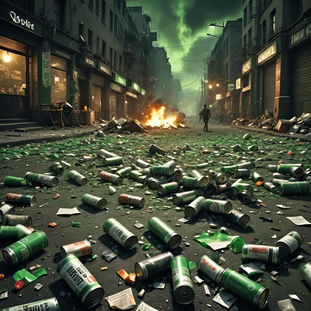 Night Street Scene with Matrix Ambience