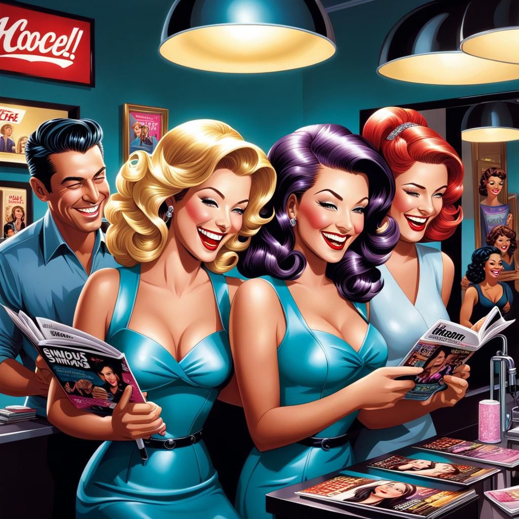 At the hair salon....