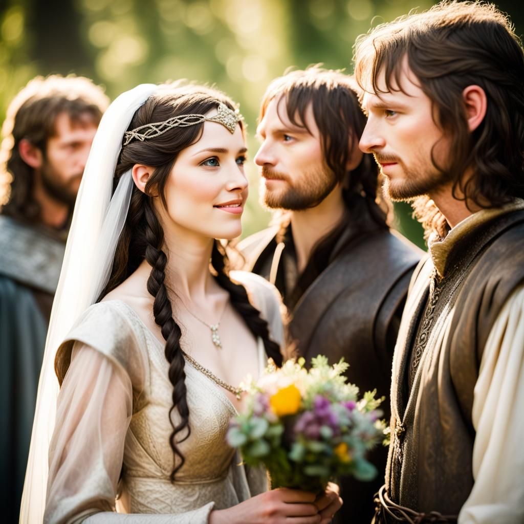 Aragorn and Arwen's Joyous Medieval Wedding