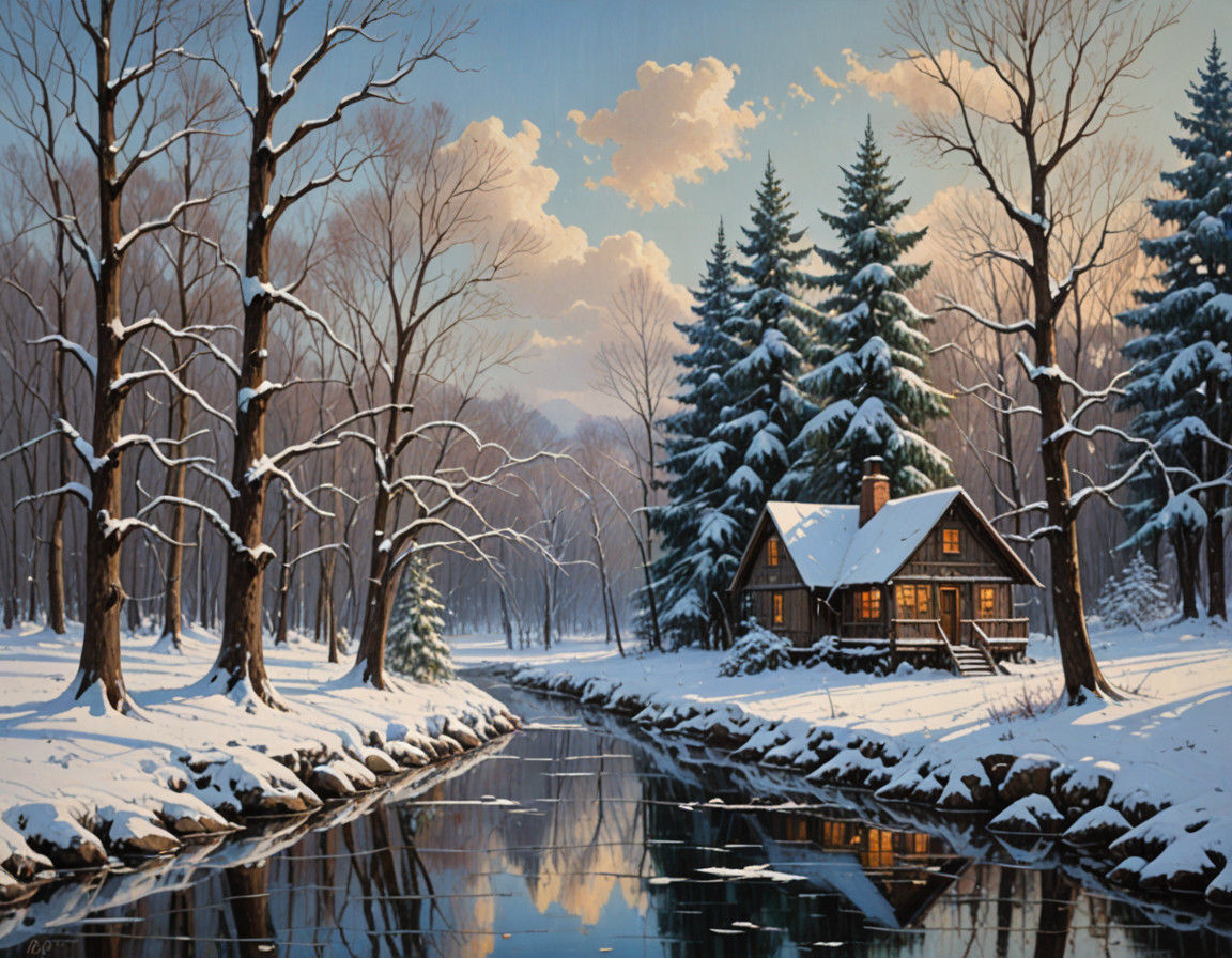 Baroque Winter Landscape in Oil