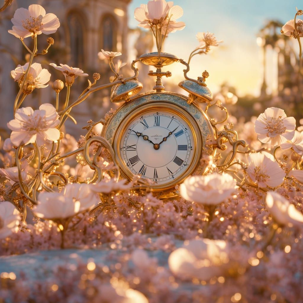 Surreal Time Garden in Salvador Dali Style