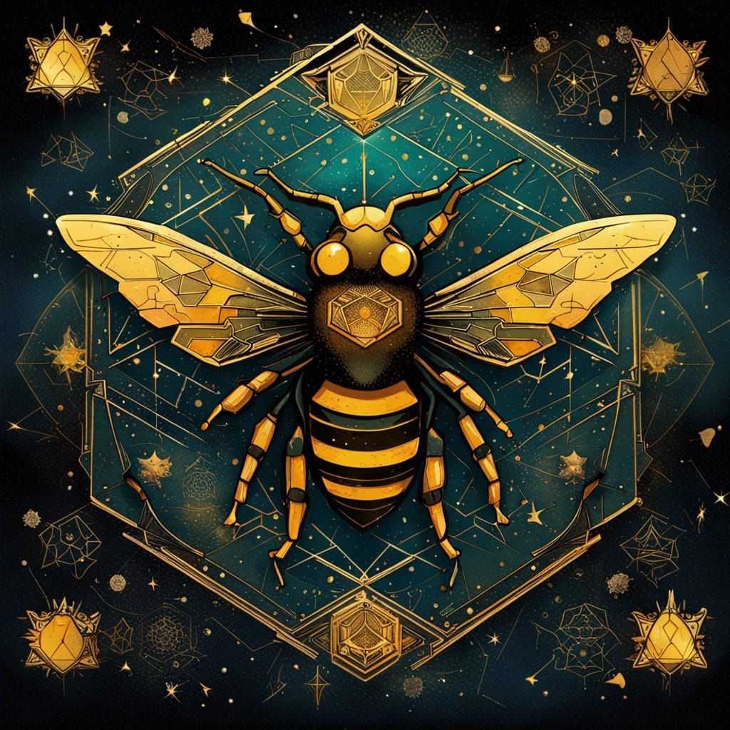 centered geometric bee blazon armorial