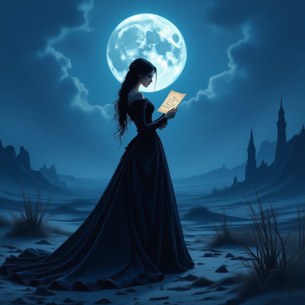 Reading under the moon