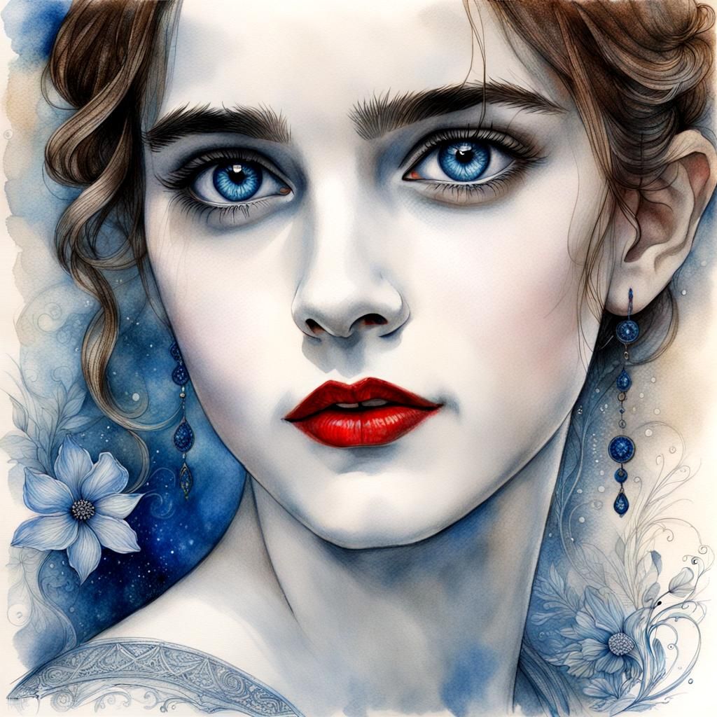 Elegant Portrait in Art Nouveau Style
