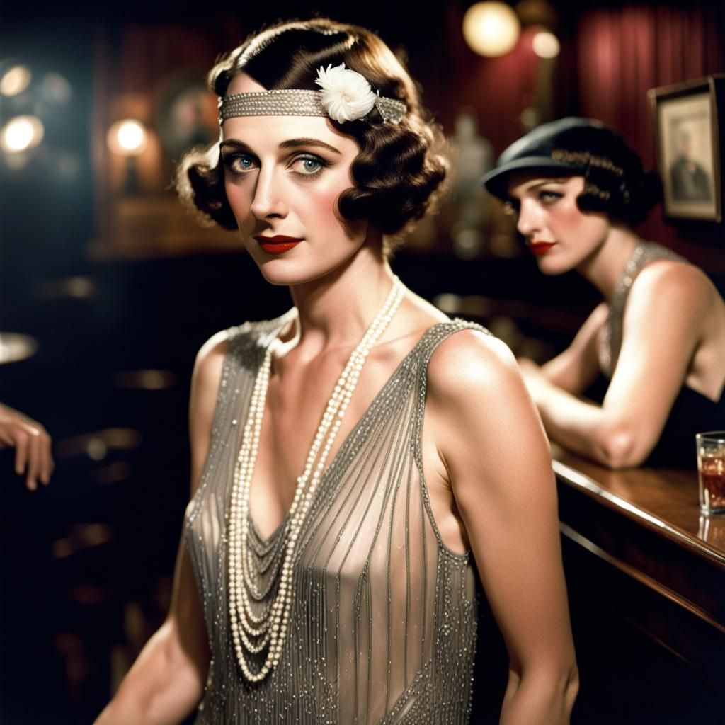 Jane Adams as Flapper in 1920s Jazz Club
