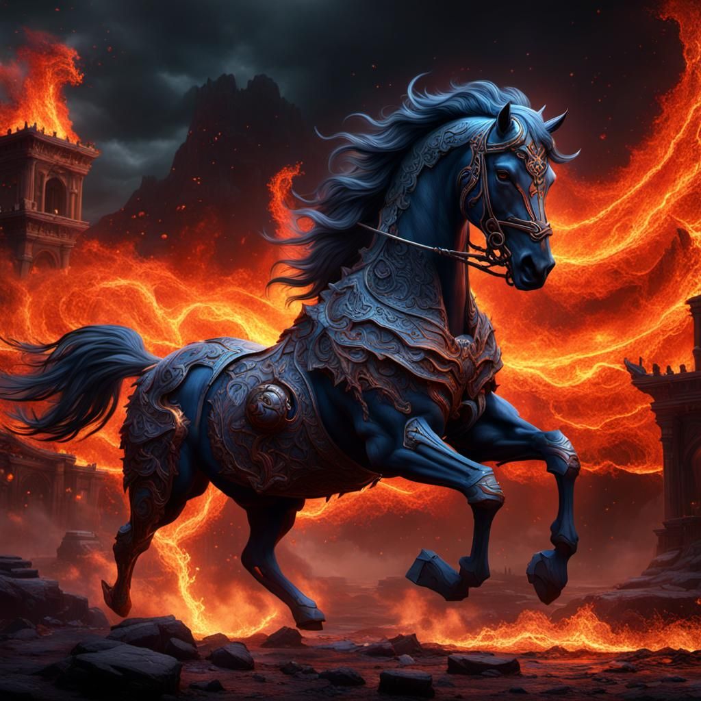 Inferno Horse: Detailed Fantasy Concept Art