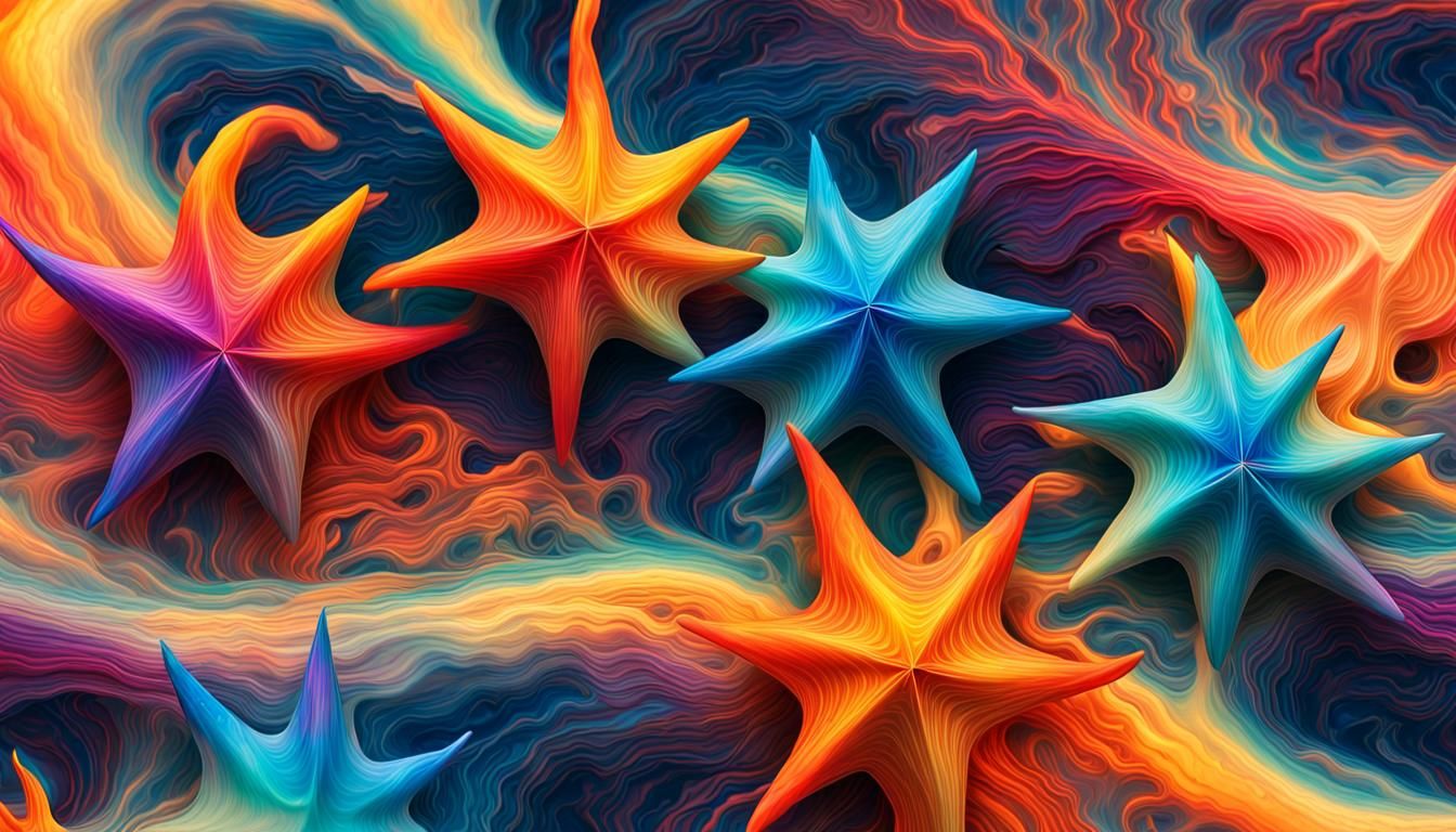 Iridescent Stars in Electro Magnetic Plasma Maelstrom