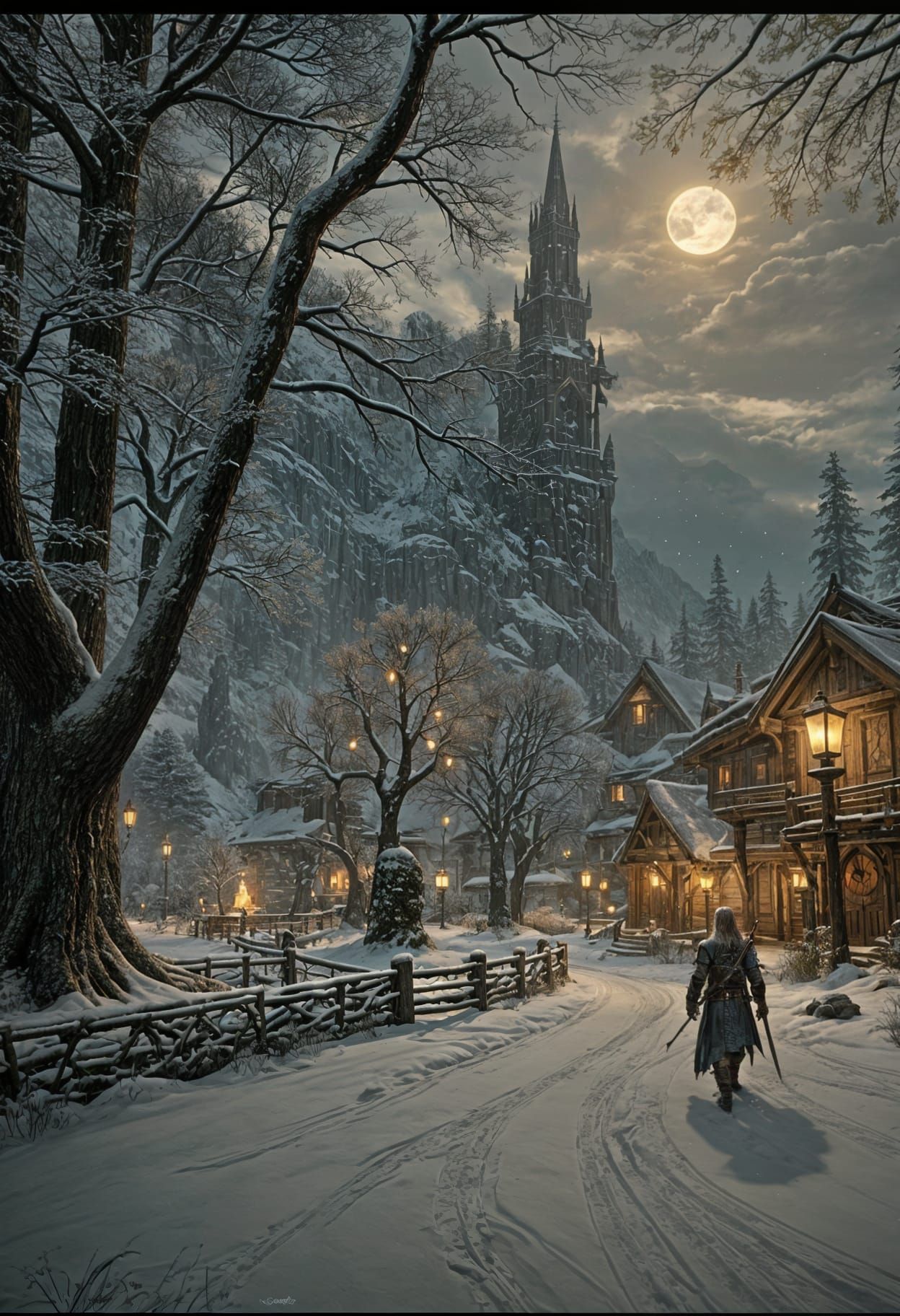 Idyllic Fantasy Landscape Inspired by Skyrim