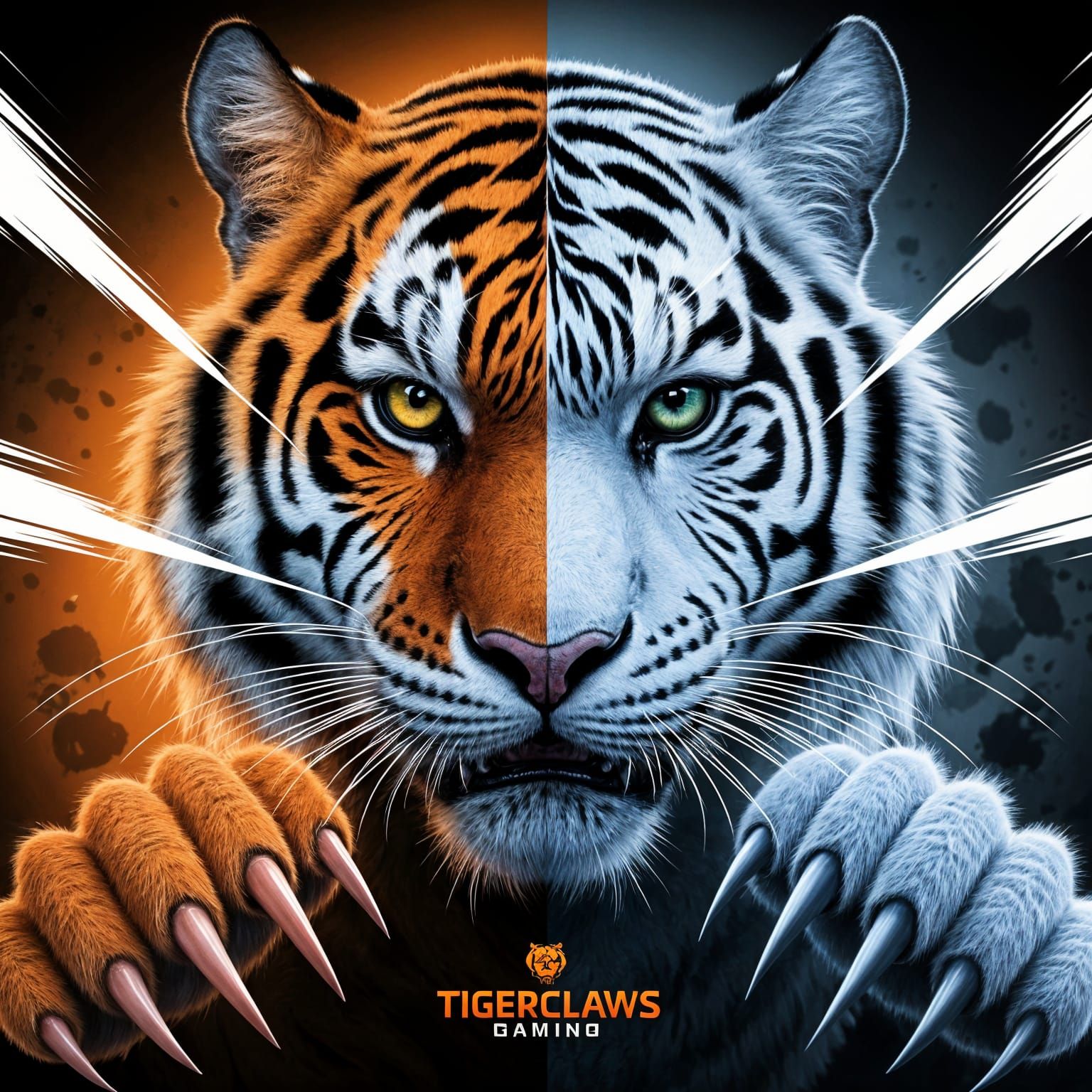 Surreal Tiger Dual Nature Portrait in Digital Art