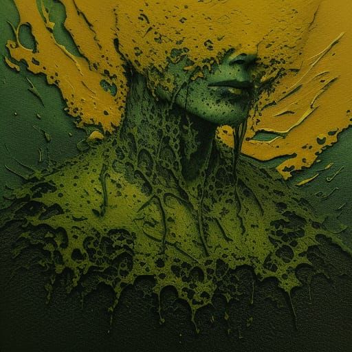 Grotesque Melting Candle Weeping Wax in Gouache Impasto