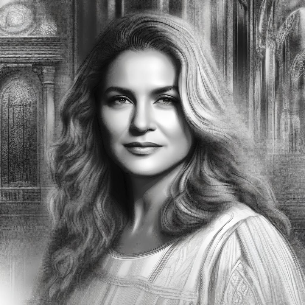 Dramatic Courtroom Sketch in Black and White