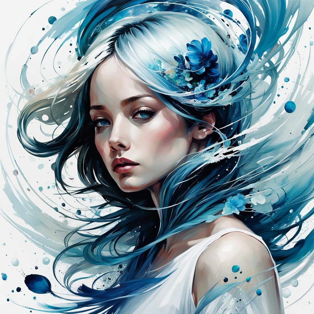 Blue Seal with Swirling Ornamentals in Vibrant Colors