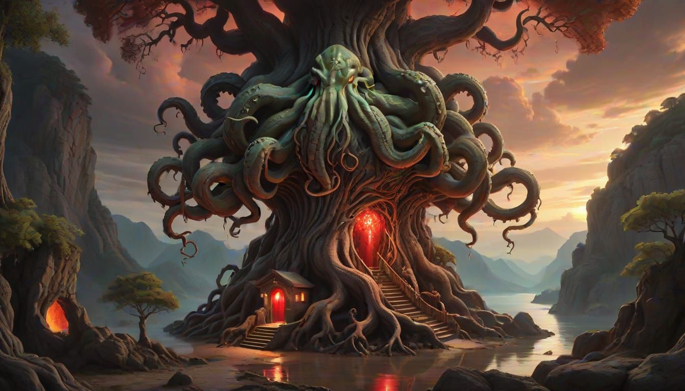 Cthulhu Ancient Tree of Knowledge in Valley of Despair