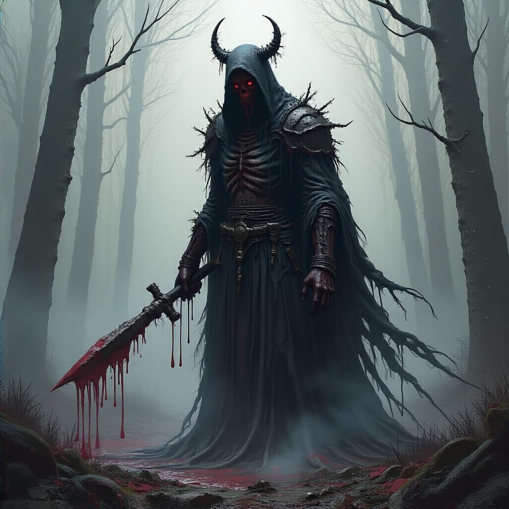 Grimdark Image Dripping with Paint