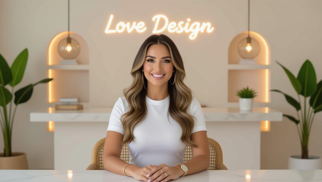 Elegant Woman in Futuristic Office