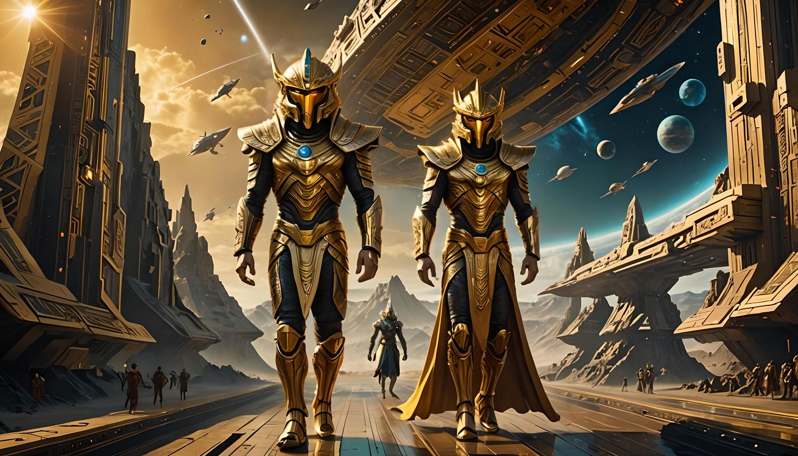 Anunnaki prince with his bodyguard.