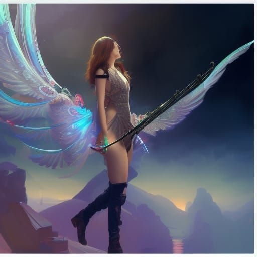 Winged Angel Plays Synth on Alien Landscape