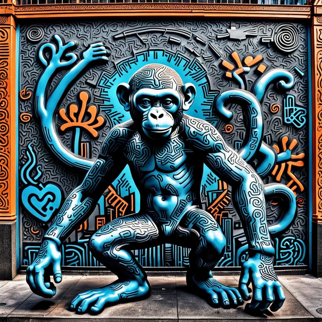 Monkey in New York, Graffiti Art Style