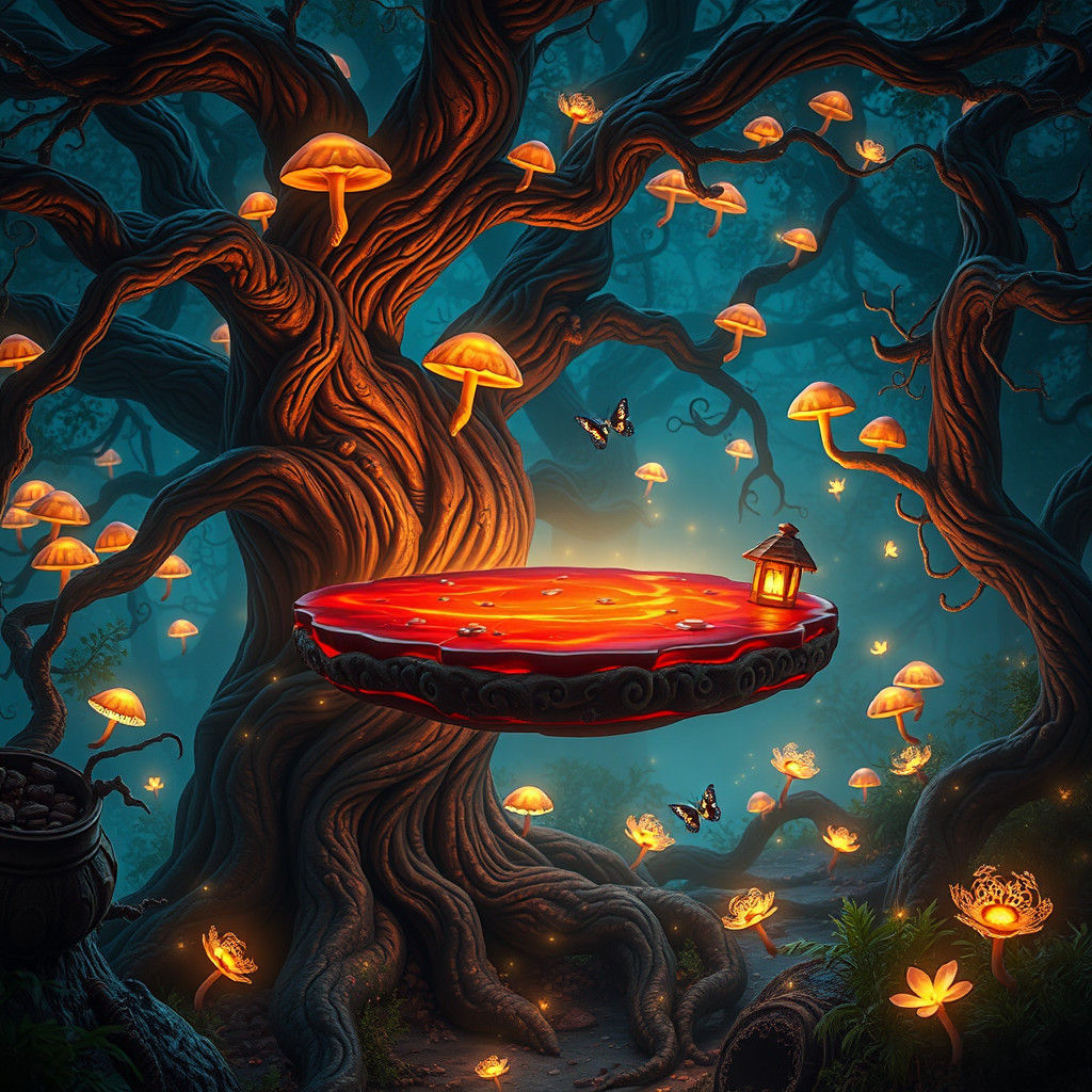 Enchanted Forest: Floating Chocolate Table in Matte Painting...