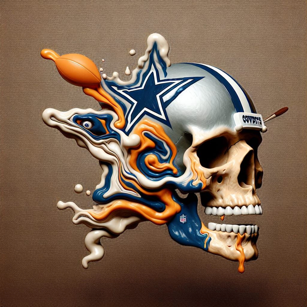 Surrealist Dallas Cowboys Dreamscape, Oil on Canvas