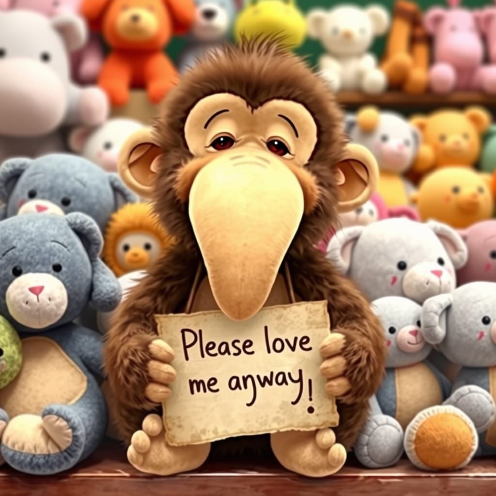 Cuddly Proboscis Monkey Plushie in Japanese Kawaii Style