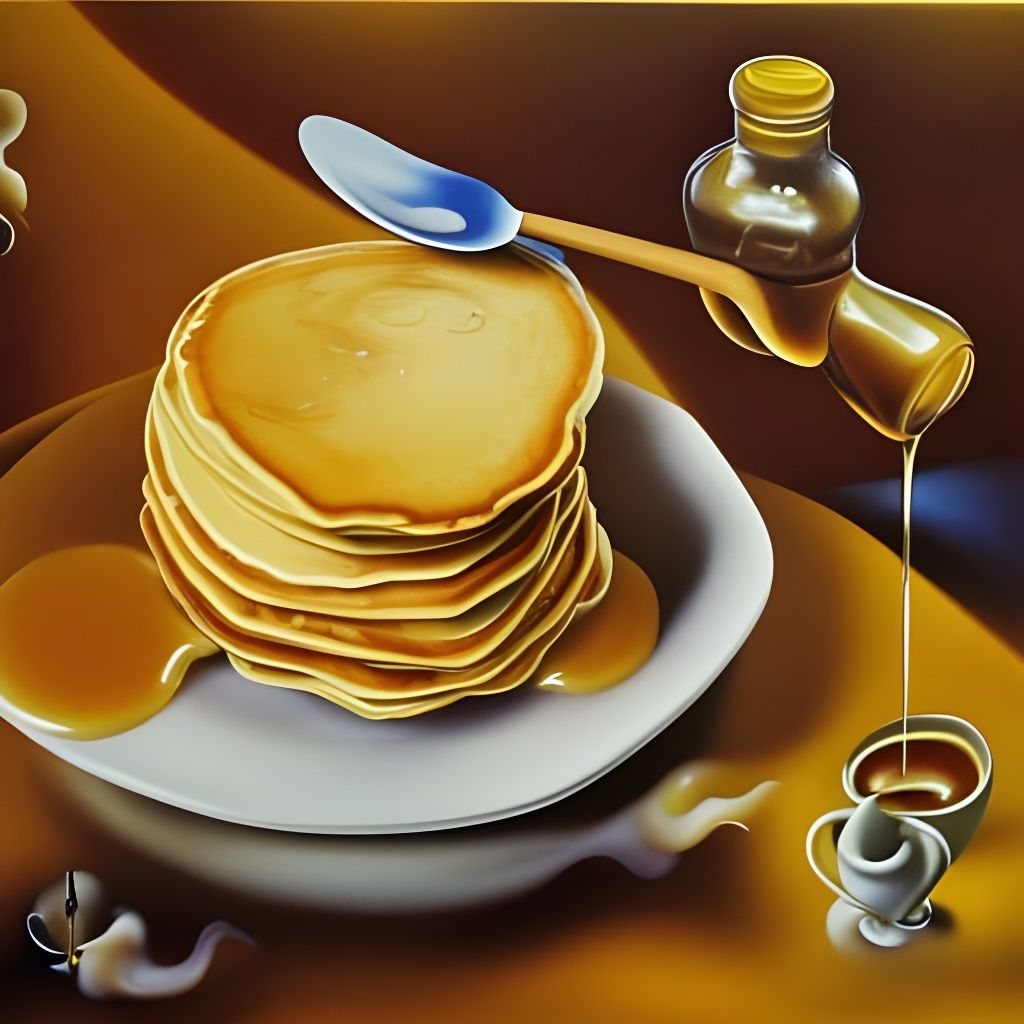 Surreal Pancakes and Coffee: A Dali-esque Breakfast