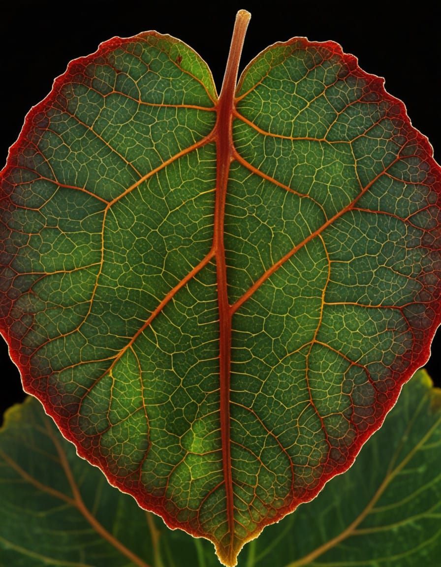 Vibrant Chard Leaf Heart, Ultra Detailed, Golden Light