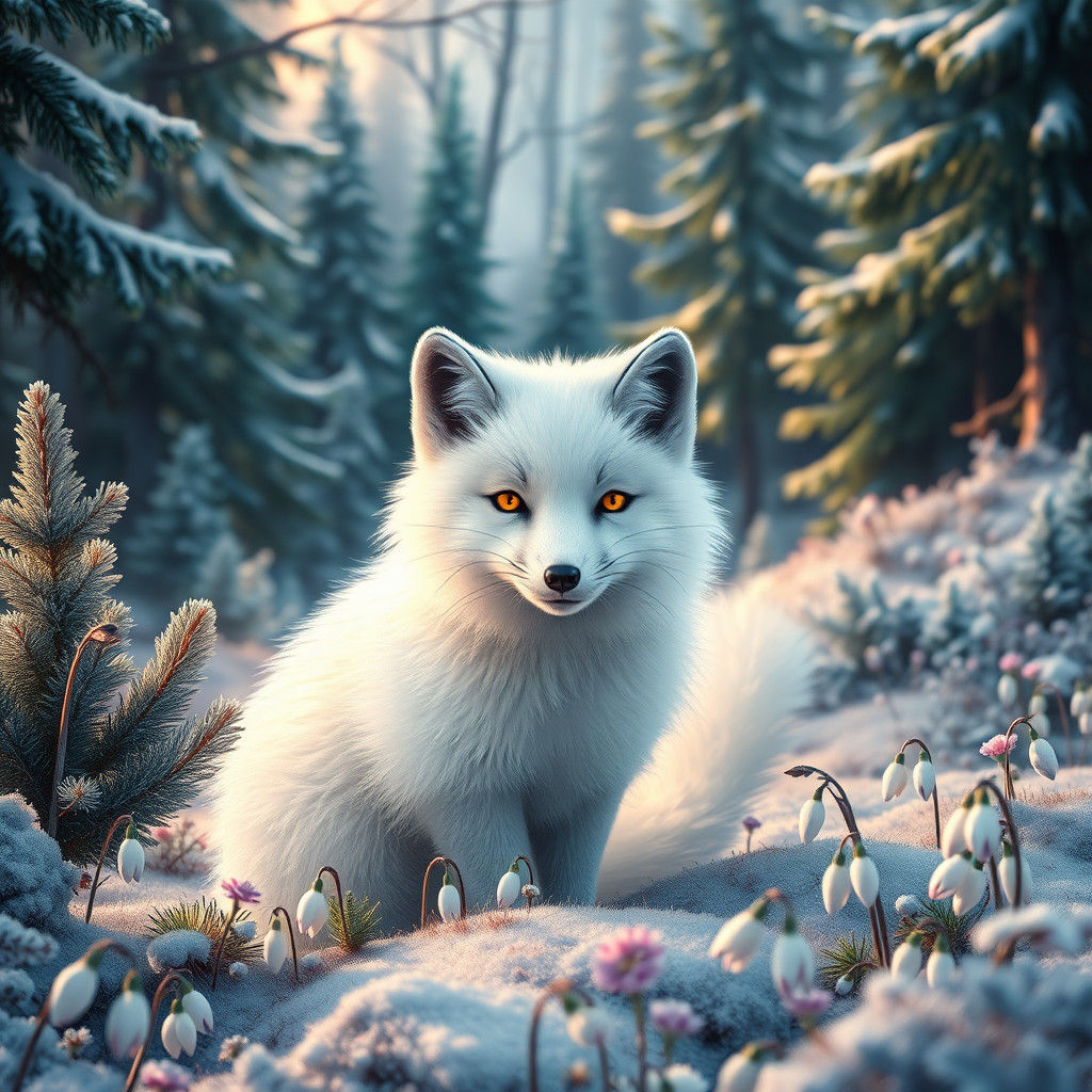 Baby White Arctic Fox