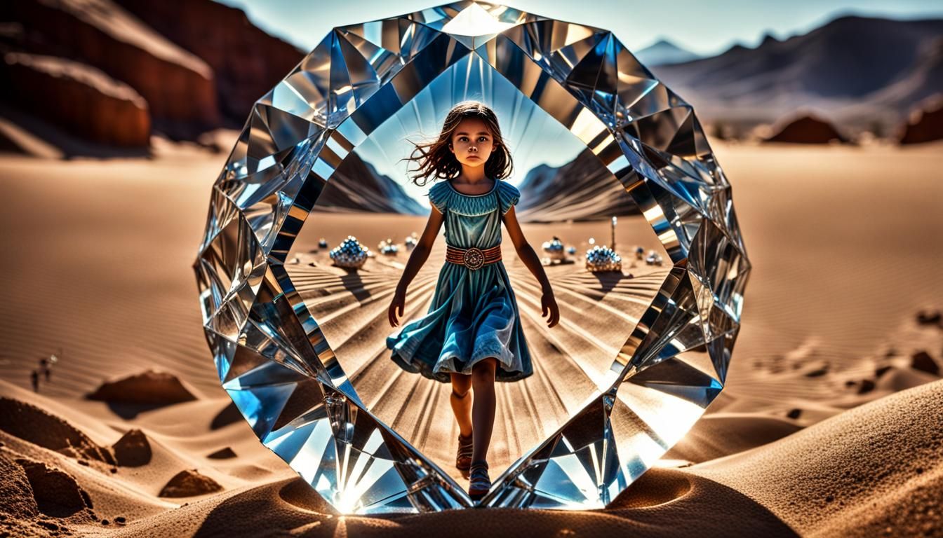 Crystal Menina Doll Shines Like Diamond in Desert