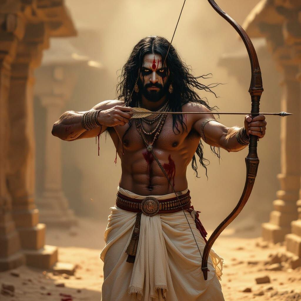 Indian Warrior Portrait in Cinematic Realism Style