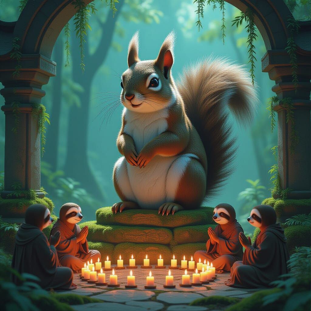 Majestic Stone Squirrel Shrine