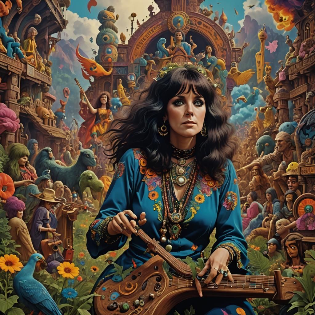 Grace Slick in Psychedelic Woodstock World