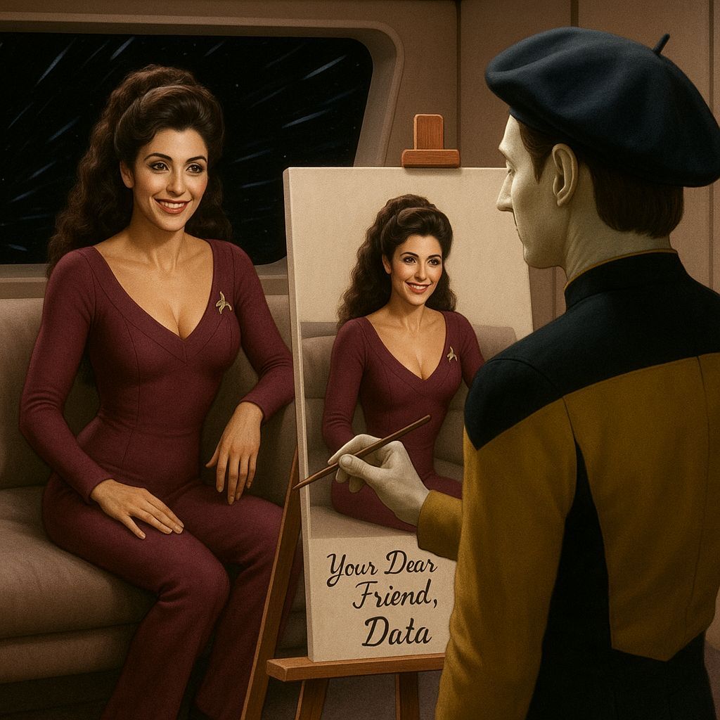 Data Paints Deanna Troi Aboard the Enterprise