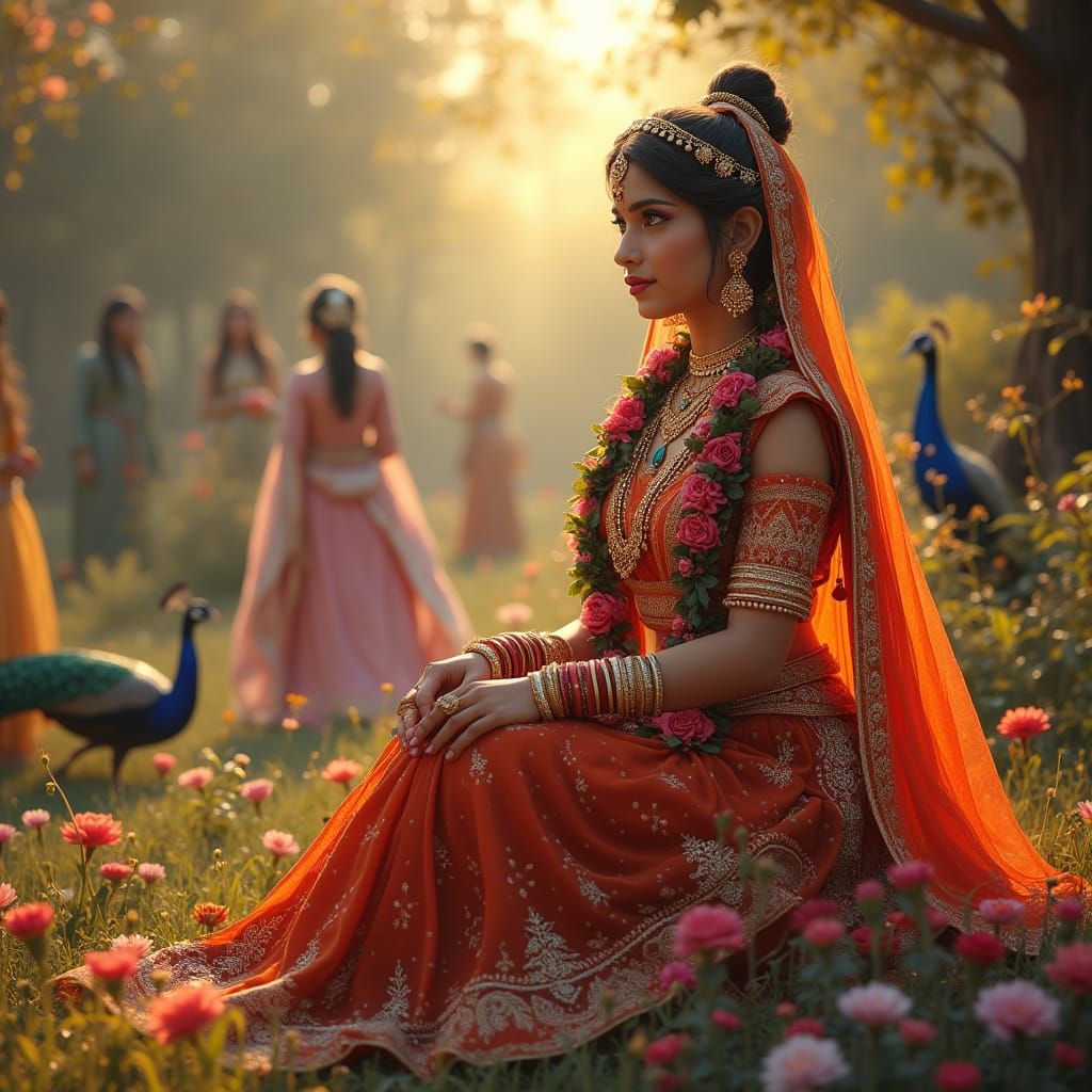 Radha Rani in Vrindavan: A 3D Render