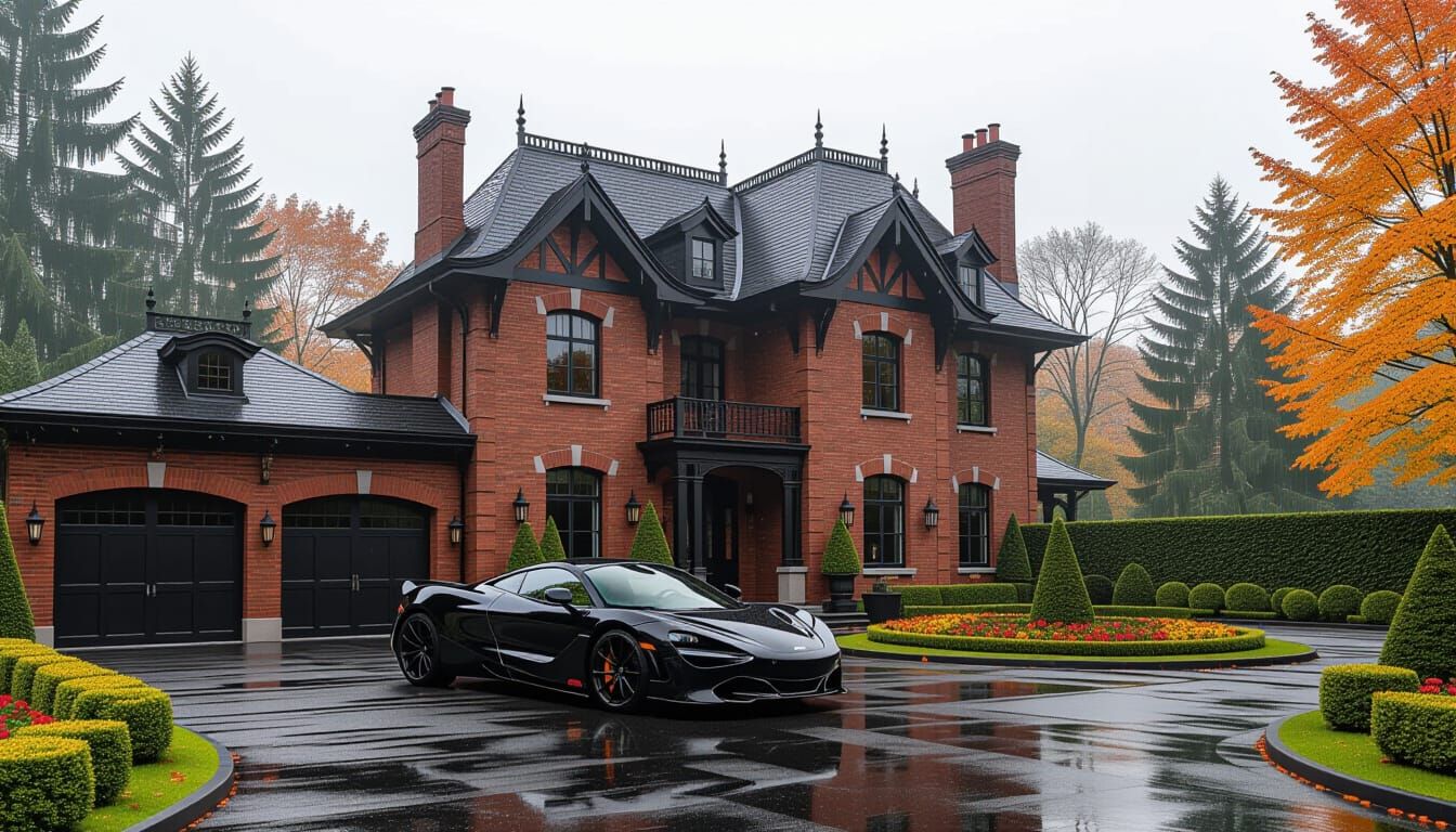 Victorian Chateau with McLaren in Misty Season