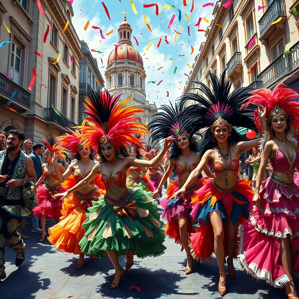 Vibrant Carnival Scene in a Fantastical City