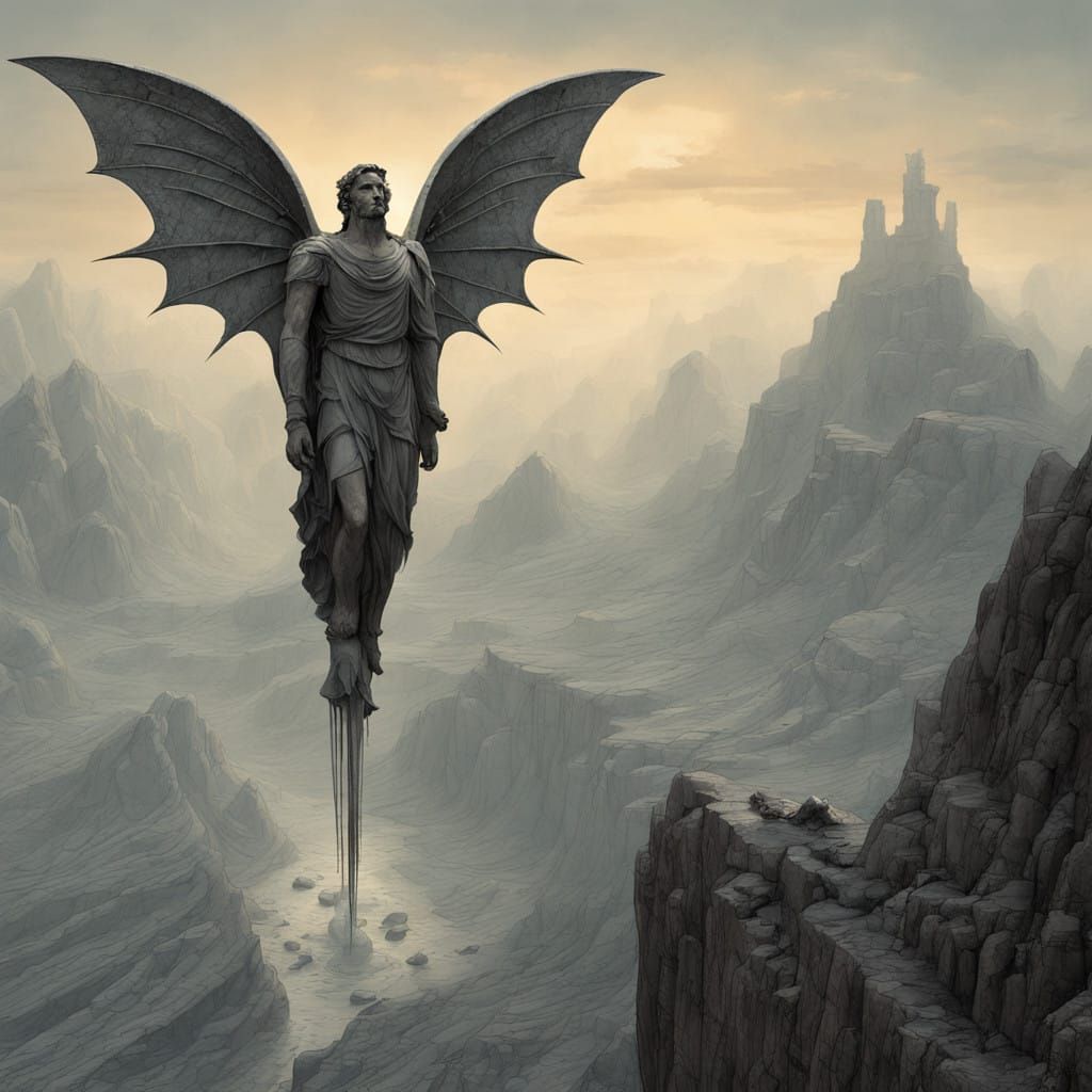 Majestic Statue Falls, Revealing Radiant Angel