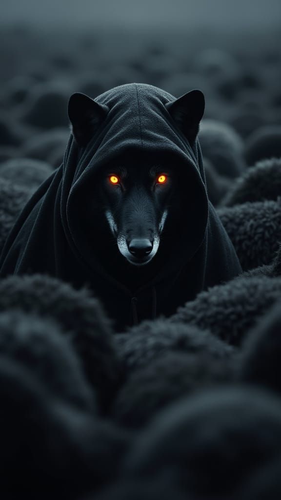 Black Wolf Hidden Among Sheep: A Cinematic Masterpiece