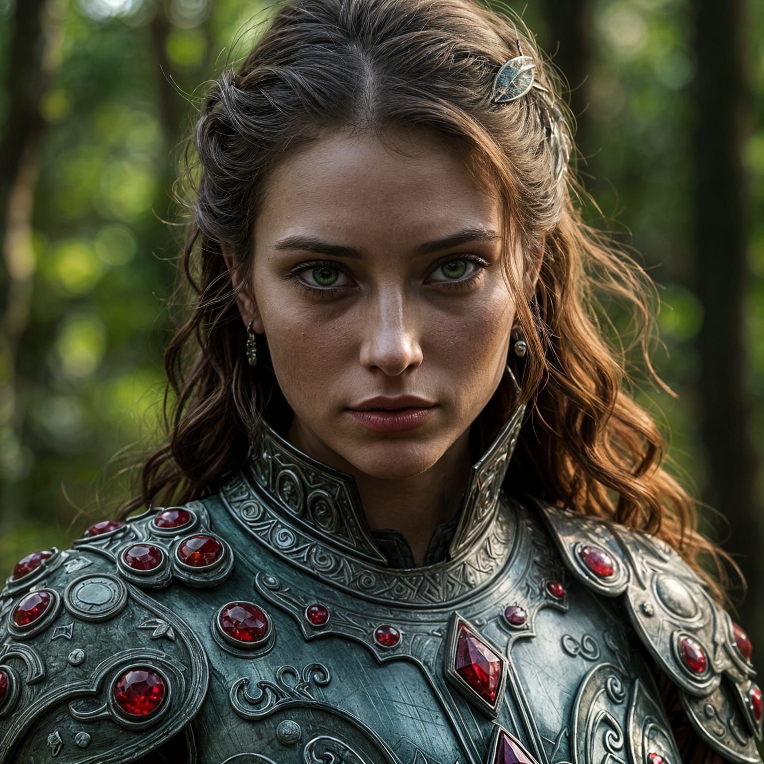 Ruby Armored Beauty in Forest