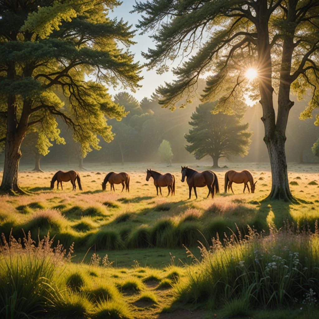 Ethereal New Forest Landscape in Impressionist Style