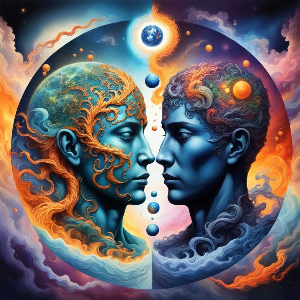 Balanced Duality: A Hyperrealistic Concept Art