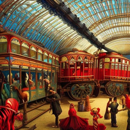 PT Barnum CIRCUS, TRAINS, ANIMAL CAGES