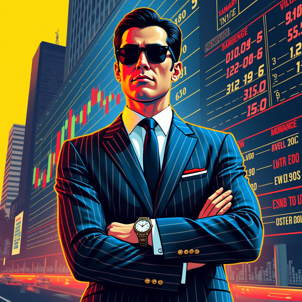 Wall Street Investor Logo in Pop Art Style