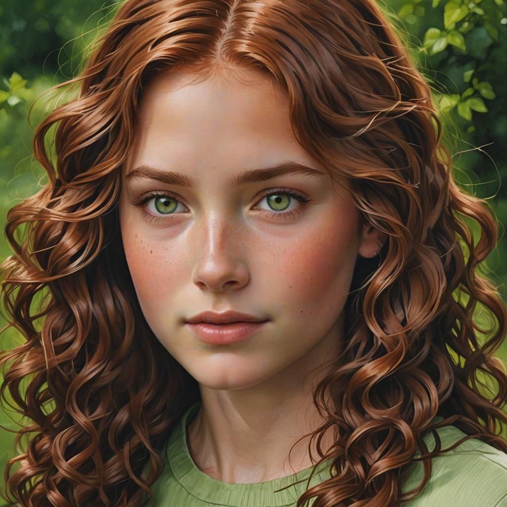 Portrait of a striking young woman with auburn hair