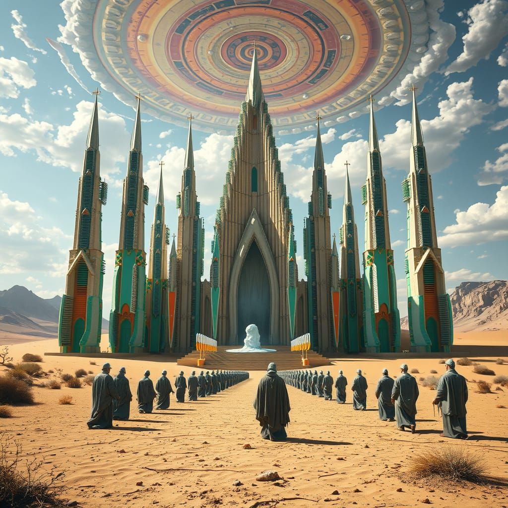 Surreal Toothbrush Cathedral in the Desert