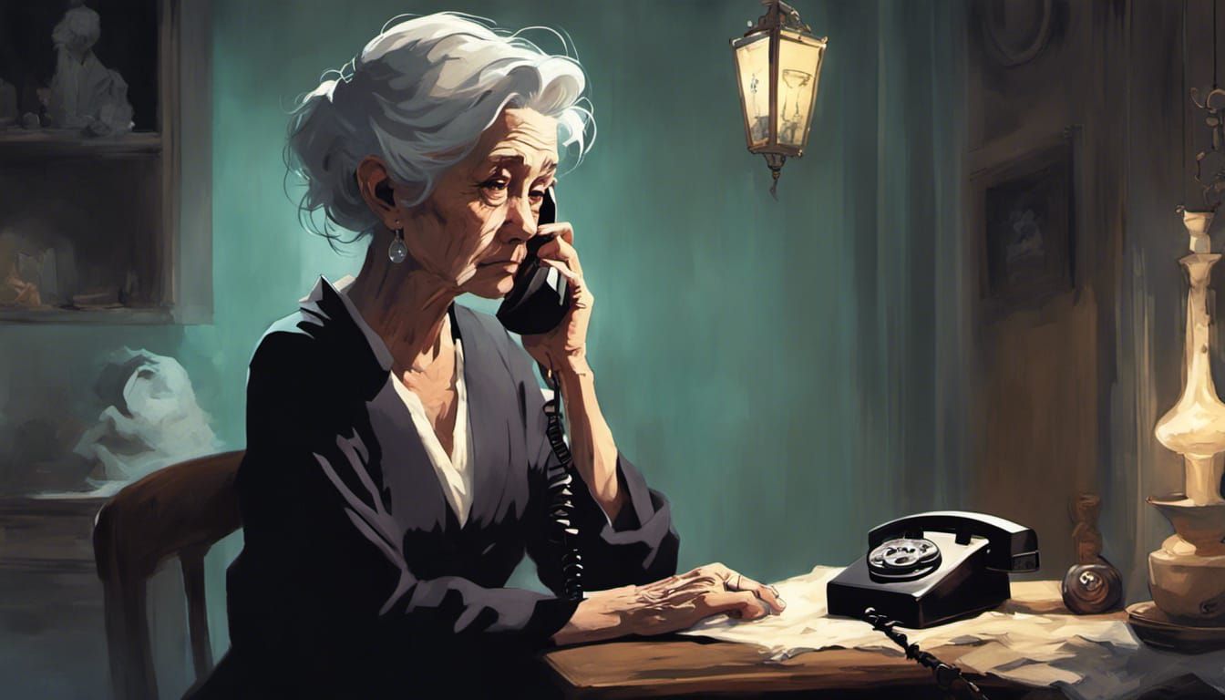 Sad Supernatural Anime: Elderly Woman on the Phone