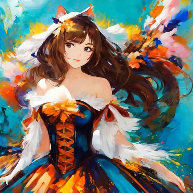 Young Woman in White Strapless Ruffle Dress