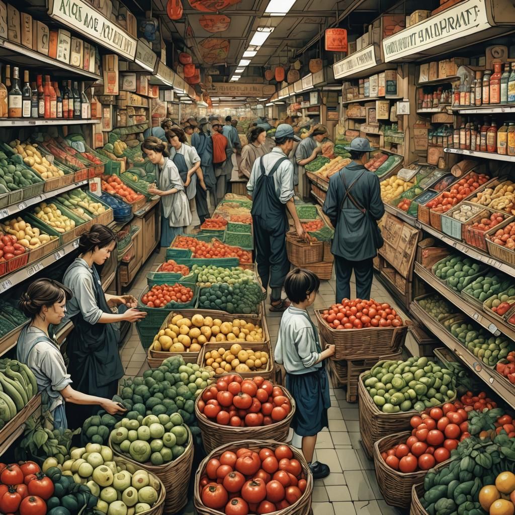 Surreal Grocery Shopping by James Jean and Rackham